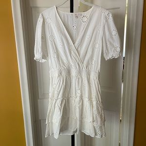 Wayf White Eyelet Dress, size M